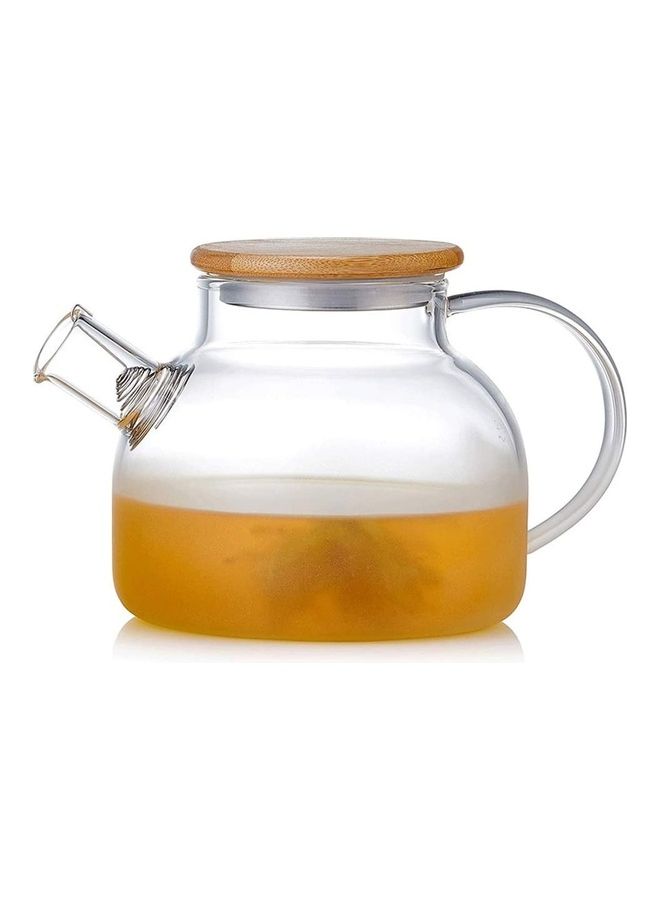 Heat Resistant Glass Teapot Set Clear 1000ml - Image 1