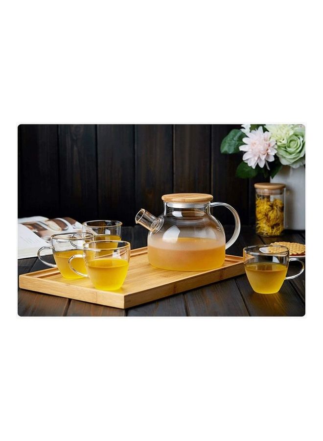 Heat Resistant Glass Teapot Set Clear 1000ml - Image 4