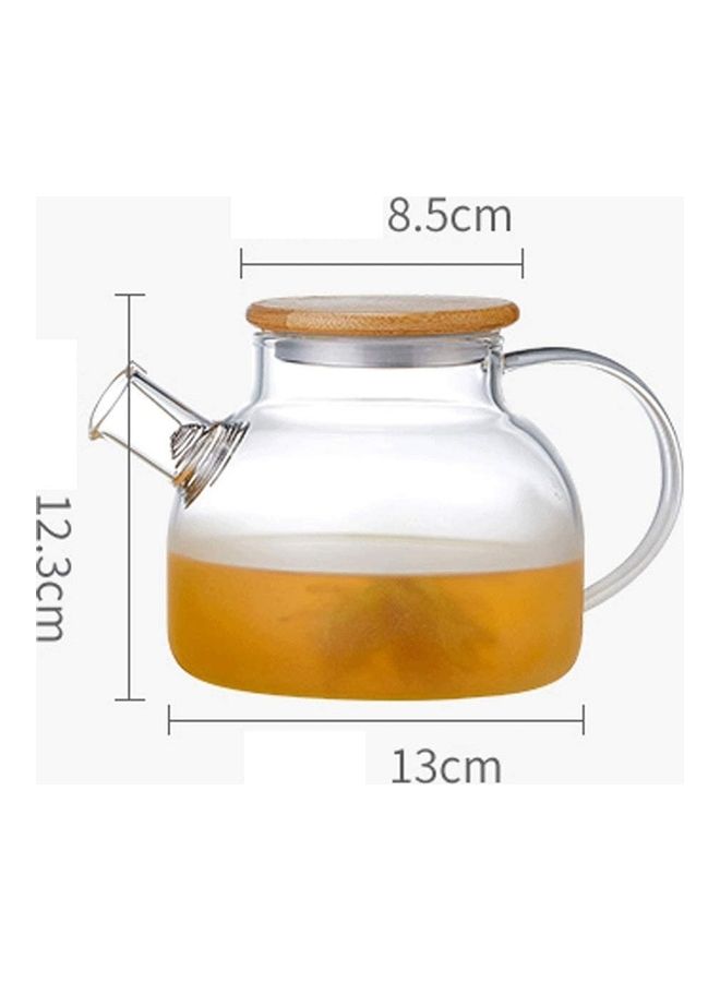 Heat Resistant Glass Teapot Set Clear 1000ml - Image 2