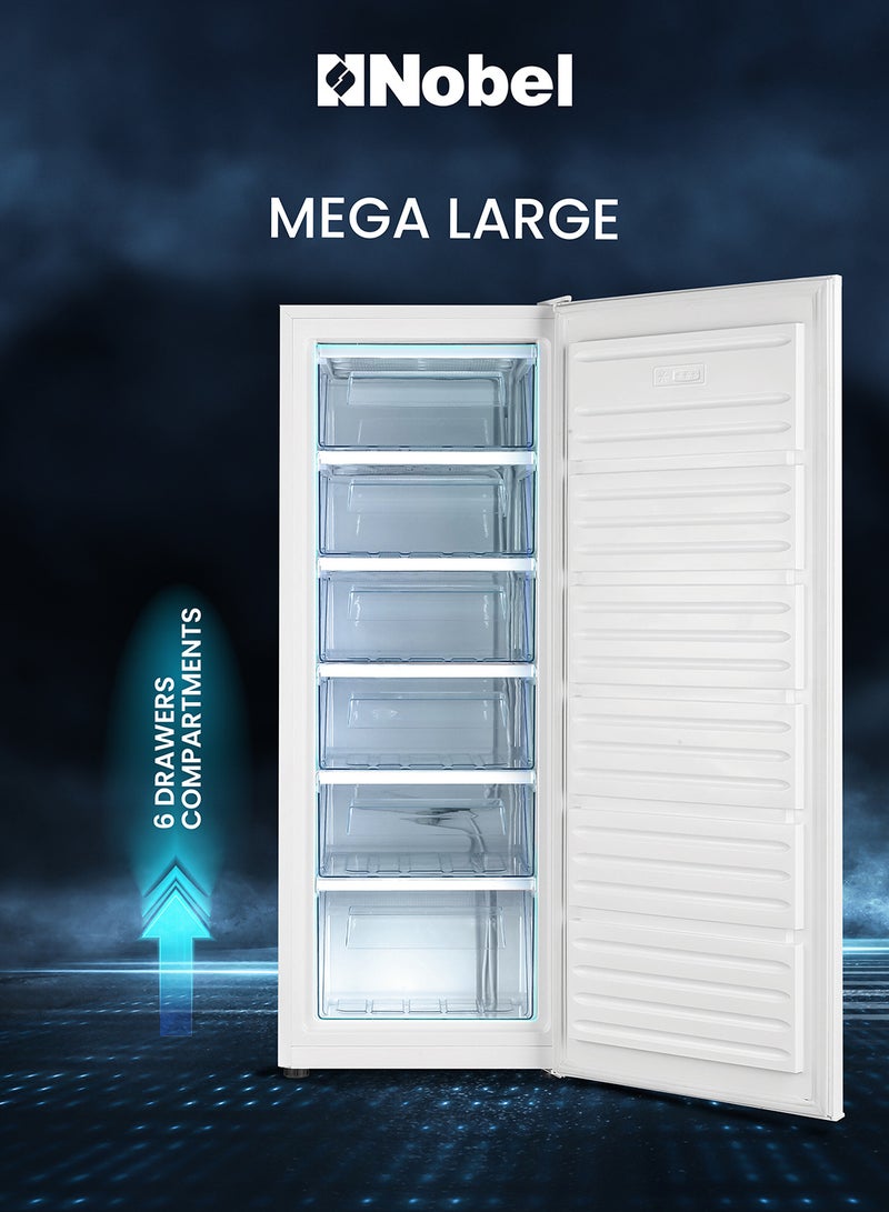 نوبل فريزر أفقي سعة 170 لتراً مزود بعدد 6 أدراج ومقبض خارجي 170 L 0 W NUF275S فضي  - Image 2