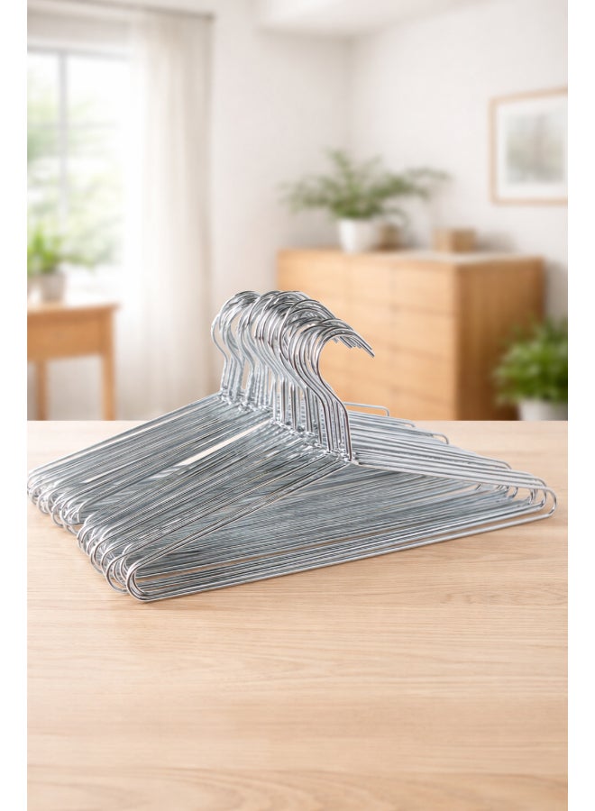 Switch 50 Piece Durable Metal Multifunctional Hanger Set In Neutral Colour Made In Sturdy Material For Closet Organization Silver 19 x 43cm - Image 1