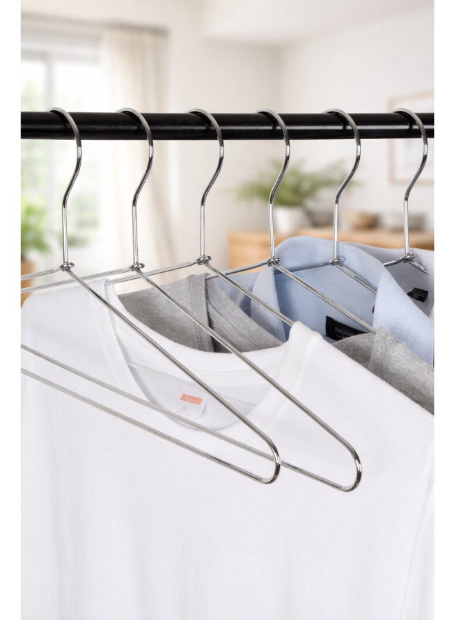 Switch 50 Piece Durable Metal Multifunctional Hanger Set In Neutral Colour Made In Sturdy Material For Closet Organization Silver 19 x 43cm - Image 5