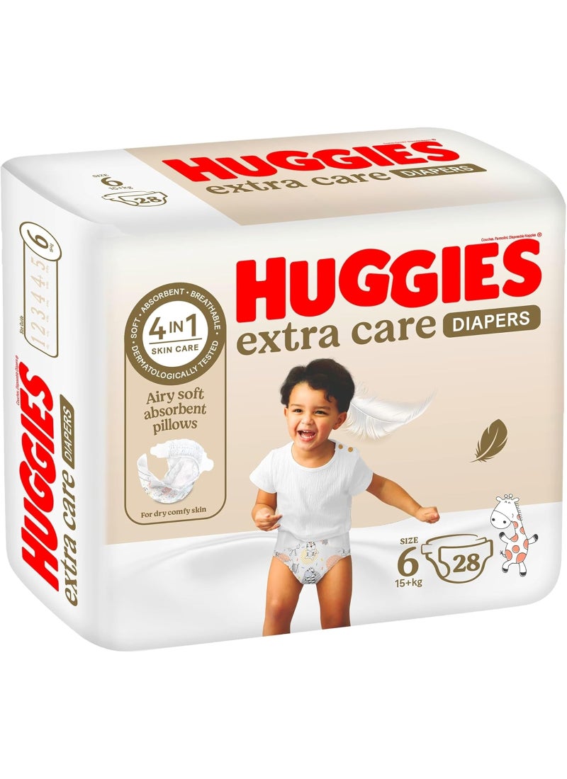 HUGGIES Extra Care, Size 6, 15+ kg, Value Pack, 28 Diapers  - Image 1