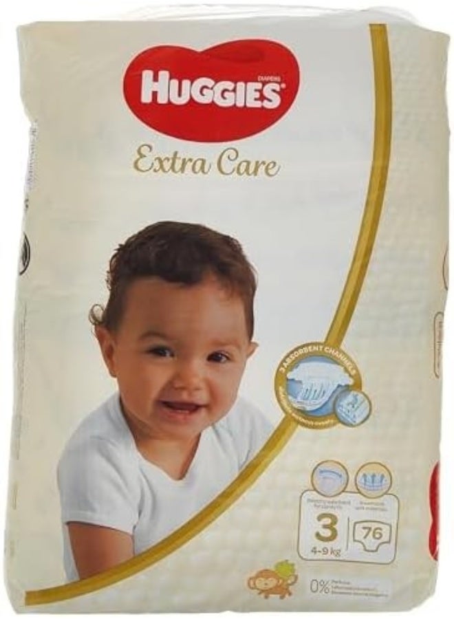 Huggies Extra Care, Size 3, 4-9kg, 76 Diapers  - Image 1