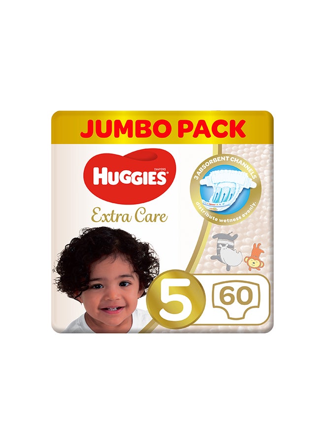 Huggies - Extra Care, Size 5, 12 -22 kg, Jumbo Pack, 60 Diapers - Image 1