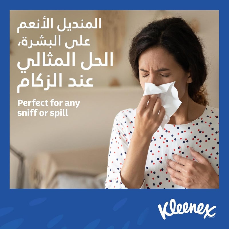مجموعة مناديل وجه الأصلية بطبقتين من 10 قطع أزرق - Image 4