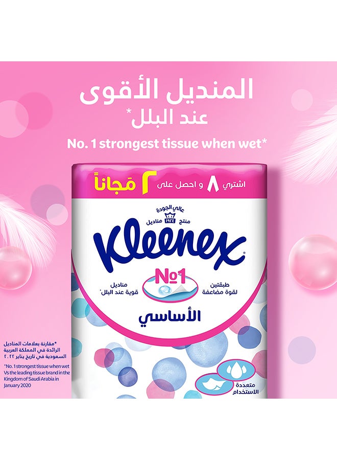 Kleenex - Essentials Ultra Strong Facial Tissues,2Ply, 130 Sheets , 8+2Piece Pink - Image 1