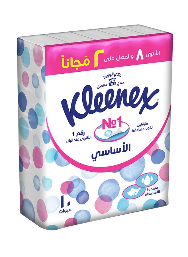 مجموعة مناديل ناعمة للوجه من إسينشال من 10 قطع وردي - Image 2