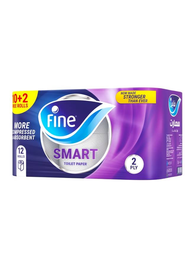 فاين سمارت منايل حمام 2 طبقة 12 رول أبيض - Image 2