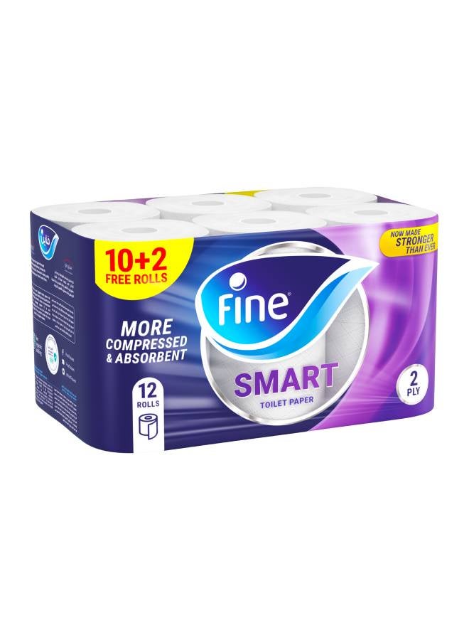 فاين سمارت منايل حمام 2 طبقة 12 رول أبيض - Image 1