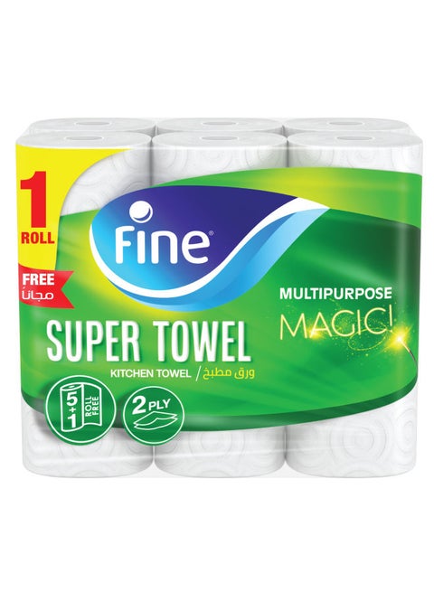 Kitchen Rolls Super Towel - 6 Roll 2 Ply