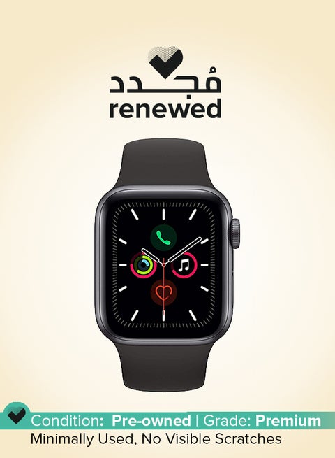 Renewed - Watch Series 5-40mm GPS + Cellular Space Grey Aluminium Case With Black Sport Band