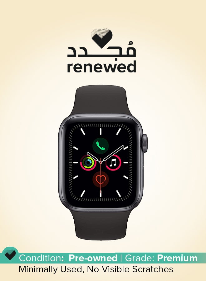Renewed - Watch Series 5-40mm GPS + Cellular Space Grey Aluminium Case With Black Sport Band