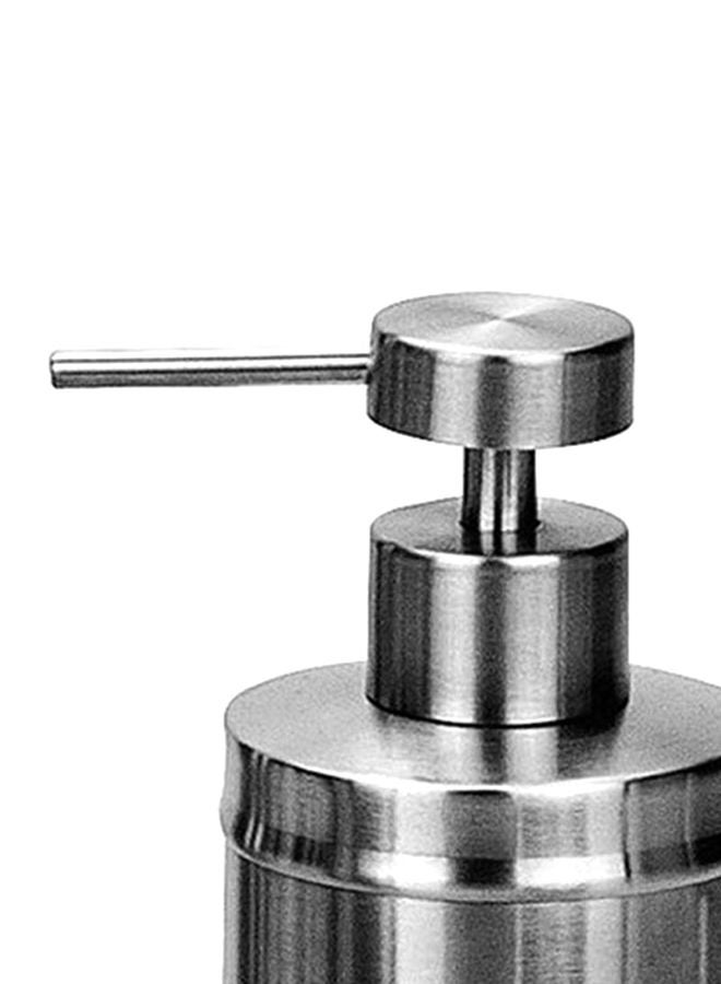 أمال طقم إكسسوارات للحمام مكون من موزع للصابون بتصميم دائري من الستانلس ستيل، لون فضي فضي (تصميم مستدير) - Image 2