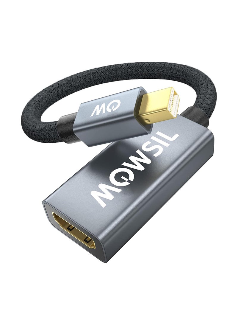 MOWSIL Mini Display Port to HDMI Adapter, 13 cm Length Grey - Image 1