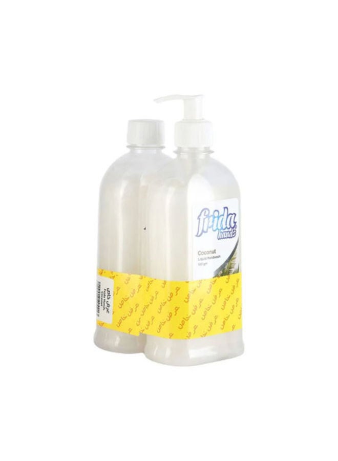 Frida Liquid Hand soap Coconut + 1 Refill Free white 520grams