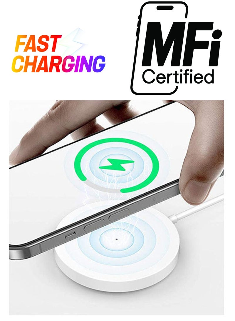 Wireless Magnetic Charger For iPhone 12/12 Mini / 12 Pro / 12 Pro Max Wireless Charger For Huawei And Xiaomi White