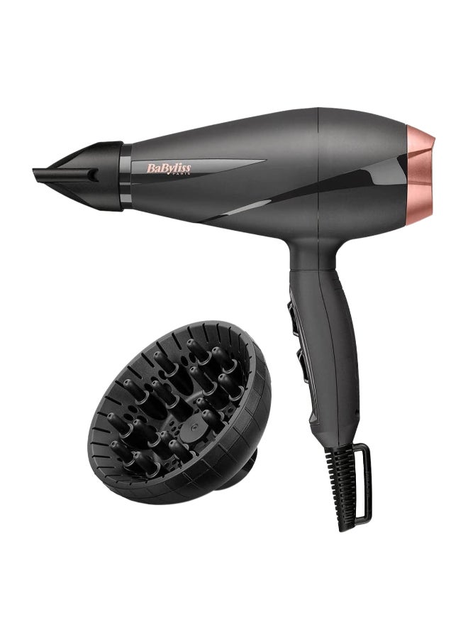 Paris Hair Dryer | Salon-grade Motor With 2100w & Ionic Frizz-control | 6mm Ultra-slim Concentrator Nozzle With Lockable Cold Shot | Italian-made For Lasting Performance | 6709DSDE Black 