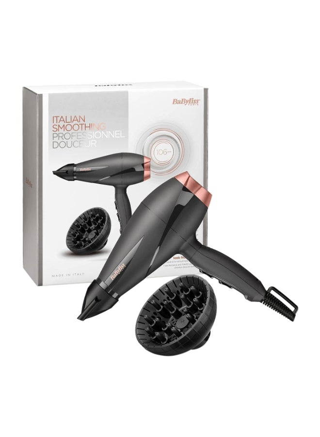 BaByliss Paris Hair Dryer | Salon-grade Motor With 2100w & Ionic Frizz-control | 6mm Ultra-slim Concentrator Nozzle With Lockable Cold Shot | Italian-made For Lasting Performance | 6709DSDE Black - Image 2
