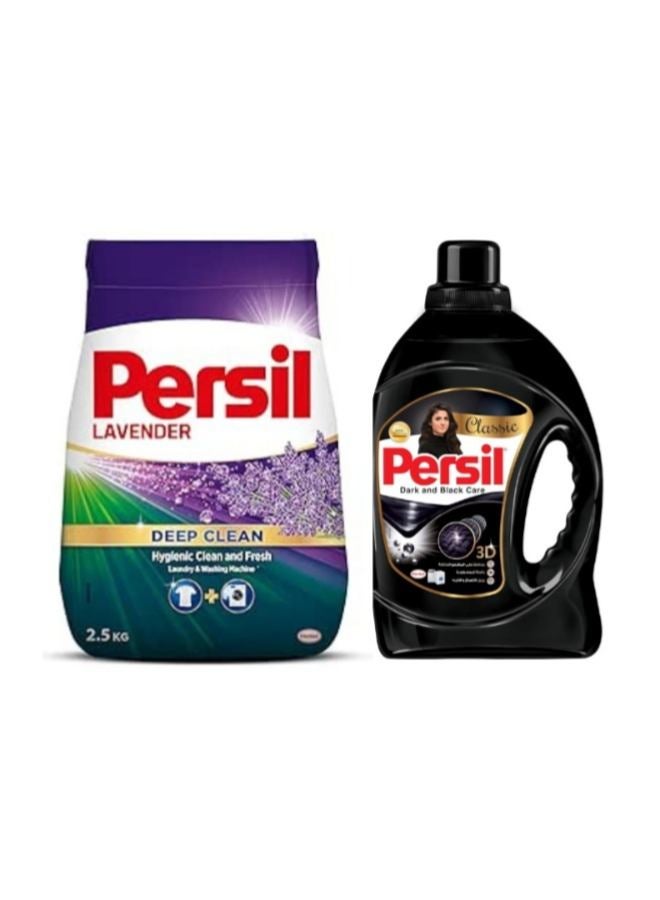 Persil Powder Detergent Lavendar + Black & Dark Liquid Detergent - Automatic 2.5kg + 900grams 