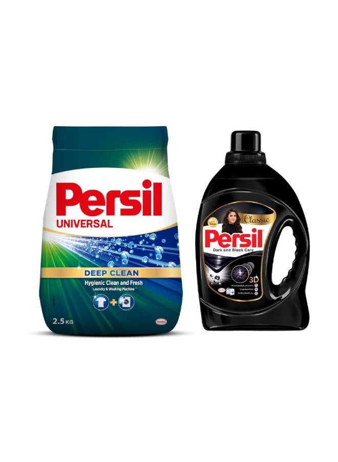 Persil Powder Detergent + Black & Dark Liquid Detergent - Automatic 2.5kg + 900grams 