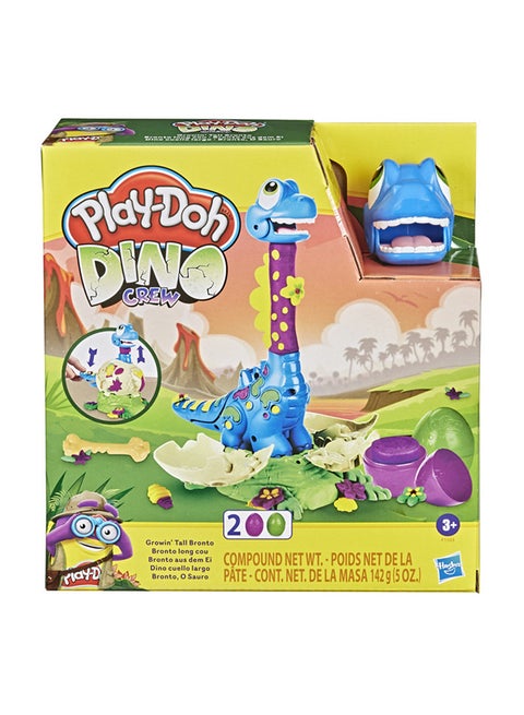 Play-Doh Dino Crew Growin' Tall Bronto Toy Dinosaur for Kids 3 Years and Up with 2 Play-Doh Eggs, 2.5 Ounces Each, Non-Toxic 6.6x20.32x21.59cm