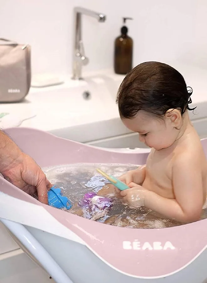 BEABA Baby Bathnon - Slip And Comfortable Ergonomic And Multi - Functional Soft And Flexible Material Drain Plug Camele Made In Francepink