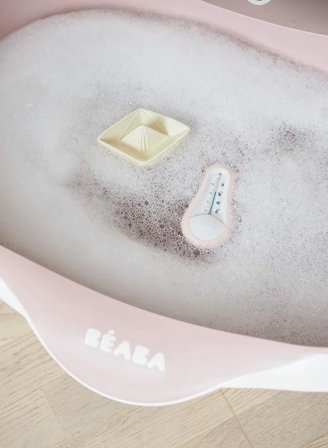 BEABA Baby Bathnon - Slip And Comfortable Ergonomic And Multi - Functional Soft And Flexible Material Drain Plug Camele Made In Francepink
