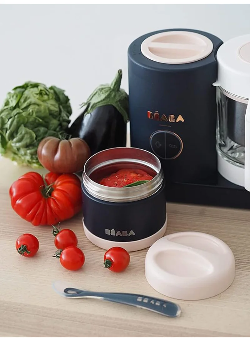 BEABA Babycook Neo - Baby Food Maker 4 In 1 Food Processor, Blender And Cooker - Soft Steamer Cooking Quick Homemade Baby Food - Glass Bowl - Stainless Steel Tub - Night Blue