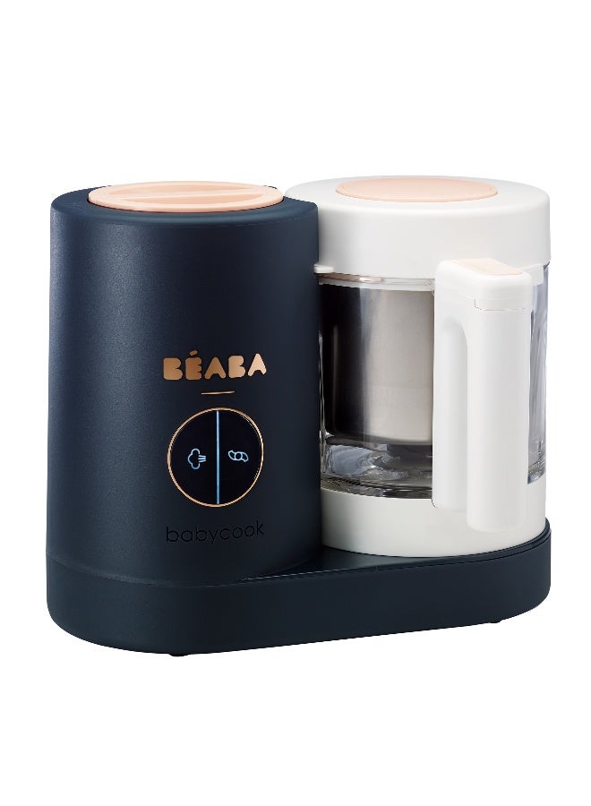 Beaba Babycook Neo 4-in-1 Baby Food Maker, Steam, Blend, Reheat and Defrost, Eco-Friendly Glass Bowl, 1250ml Capacity, BPA-Free, Night Blue Color - Image 1