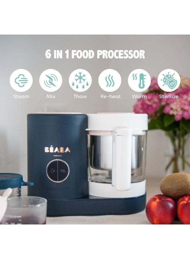 Beaba Babycook Neo 4-in-1 Baby Food Maker, Steam, Blend, Reheat and Defrost, Eco-Friendly Glass Bowl, 1250ml Capacity, BPA-Free, Night Blue Color - Image 5