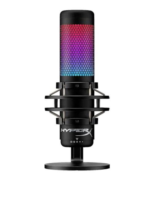 QuadCast S – RGB USB Condenser Microphone, For PC/PS5/PS4 and Mac, Anti-Vibration Shock Mount, Four Polar Patterns, Pop Filter, Stunning RGB Microphone for Streamers and Content Creators, 4P5P7AA
