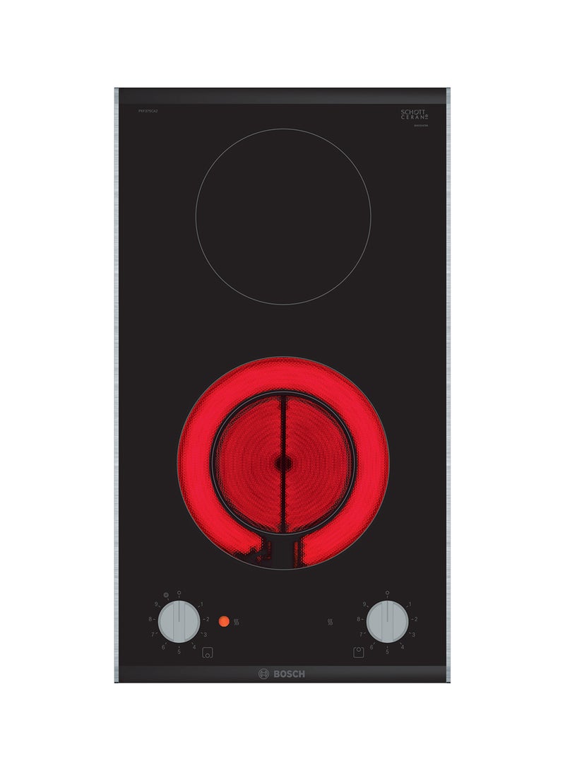 BOSCH - Domino Electric Hob with Extendable Cooking Zones, 30 cm For Versatile Cooking PKF375CA2E Black - Image 1