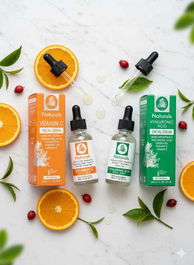 NATURALS Vitamin C-Facial Serum+ Hyaluronic Acid Serum 30ml - Image 5