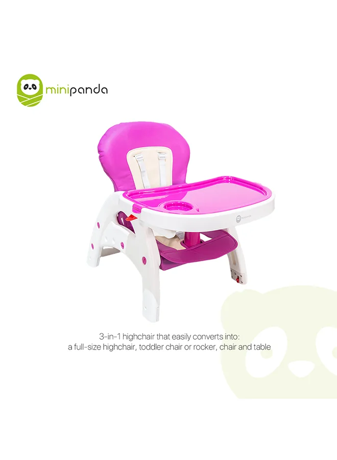 mini panda Triune Deluxe Convertible Highchair, Pink