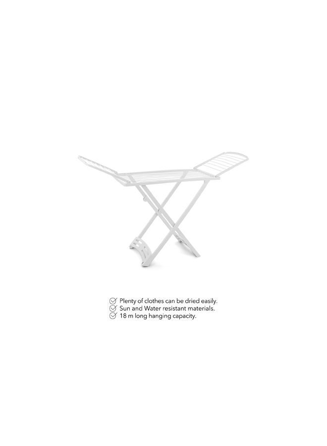 الهلال والنجمة الفضية  رف تجفيف من الراتان أبيض 180x109سم  - Image 5