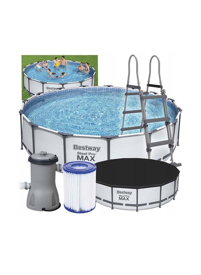 Bestway Steel Pro Frame Pool Set(Pool Filter Pump Ladder Ground Cloth Cover) 457x122cm  - Image 3