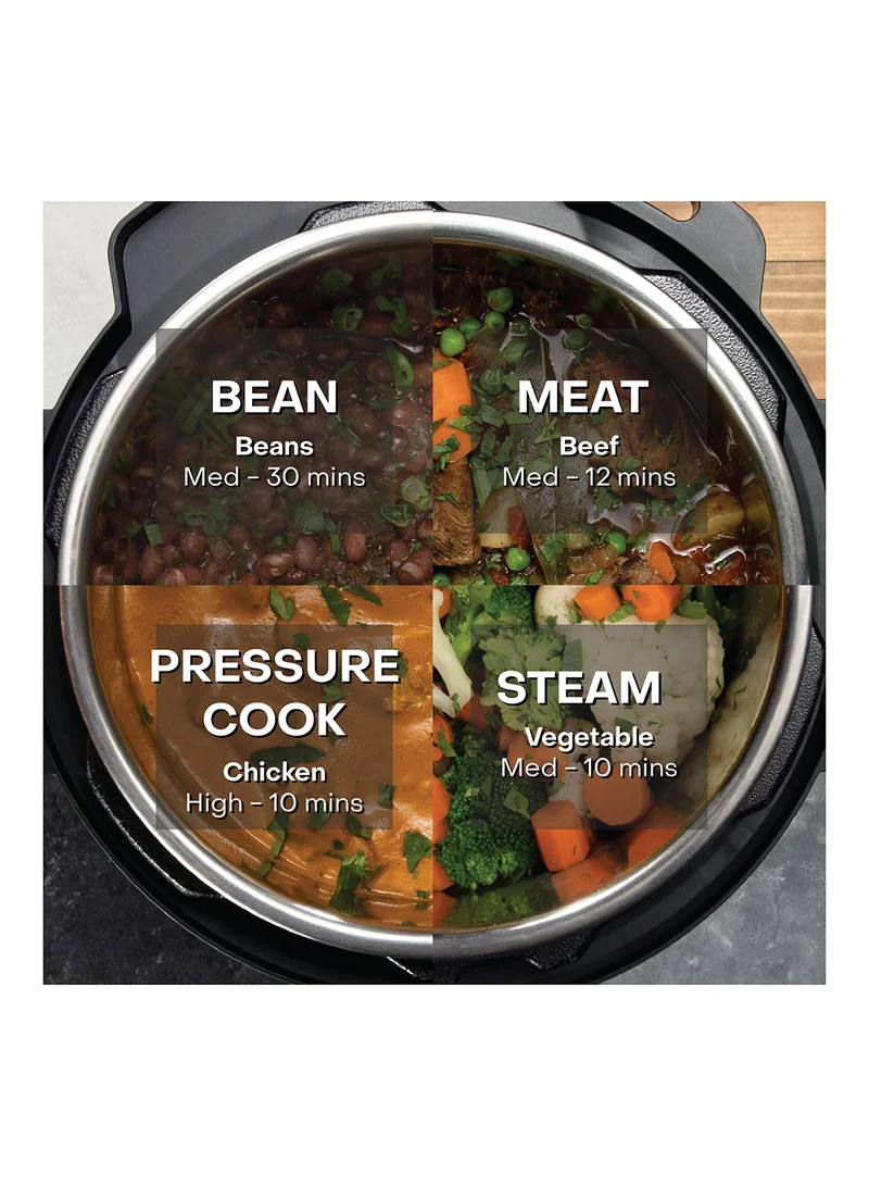 nutricook Electric Pressure Cooker, 6 Liters, Smart Pot 2,9 In 1 Rice Cooker, Slow Cooker, Steamer, Sauté Pot, Yogurt Maker & More, 12 Smart Programs With New Smart Lid, 2 Years Warranty 6 L 1000 W SP204K Black