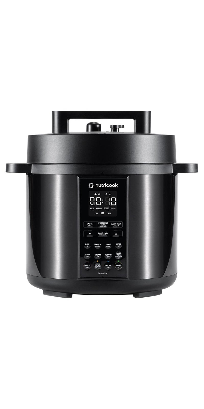 nutricook Electric Pressure Cooker,8 Liters, Smart Pot 2, 9 In 1 Rice Cooker, Slow Cooker, Steamer, Sauté Pot, Yogurt Maker & More, 12 Smart Programs With New Smart Lid, 2 Years Warranty 8 L 1200 W SP208K Black - Image 1