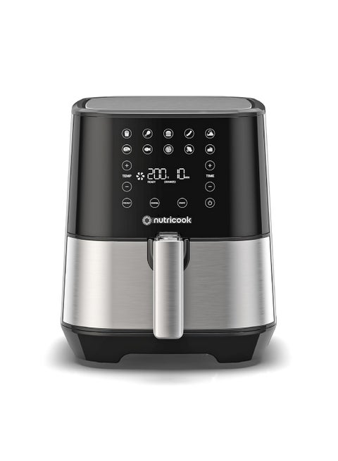 Air Fryer 2 Led One Touch Screen With 10 Presets Preheat Celsius To Fahrenheit Conversion Auto Shut Off And Shake Reminder 3.6 L 1500 W AF204 Stainless Steel