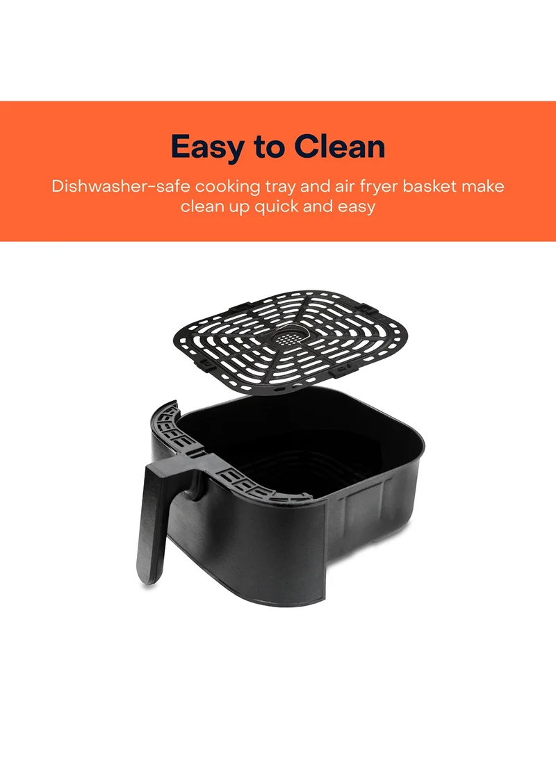nutricook Air Fryer 2 Led One Touch Screen With 10 Presets, Preheat Celsius To Fahrenheit Conversion Auto Shut Off And Shake Reminder 5.5 L 1700 W AF205K Black