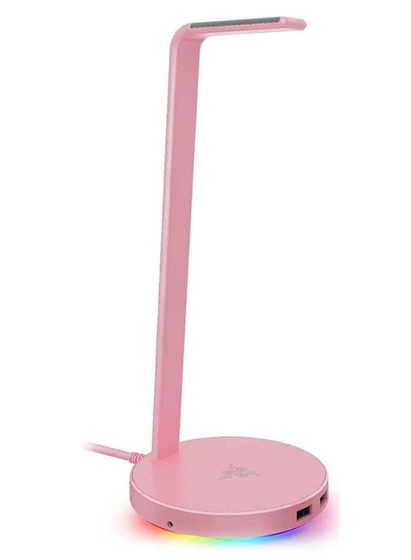 ريزر حامل سماعة رأس بقاعدة V2 كروما - إضاءة RGB كروما، قاعدة مطاطية مانعة للانزلاق، مصممة لسماعات الرأس للألعاب - وردي كوارتز - Image 1