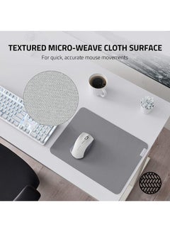 RAZER Razer Pro Glide Soft Mouse Mat Medium Size, Thick, High-Density Rubber Foam, Textured Micro-Weave Cloth Surface, Anti-Slip Base - Mercury White  - Image 2