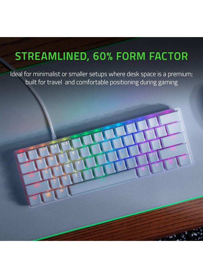 RAZER - Huntsman Mini 60% Gaming Keyboard: Fast Keyboard Switches, Linear Optical Switches, Chroma RGB Lighting, PBT Keycaps, Onboard Memory Snap Tap - White - Image 1