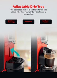 GEEPAS Capsule Coffee Machine | Single Serve Coffee Brewer with Single-Cup | Quick Brew Technology, Programmable Features, One Touch Function | 2 Years Warranty 0.6 L 1145 W GCM41509 Red/Black  - Image 4