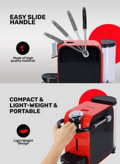 GEEPAS Capsule Coffee Machine | Single Serve Coffee Brewer with Single-Cup | Quick Brew Technology, Programmable Features, One Touch Function | 2 Years Warranty 0.6 L 1145 W GCM41509 Red/Black  - Image 5