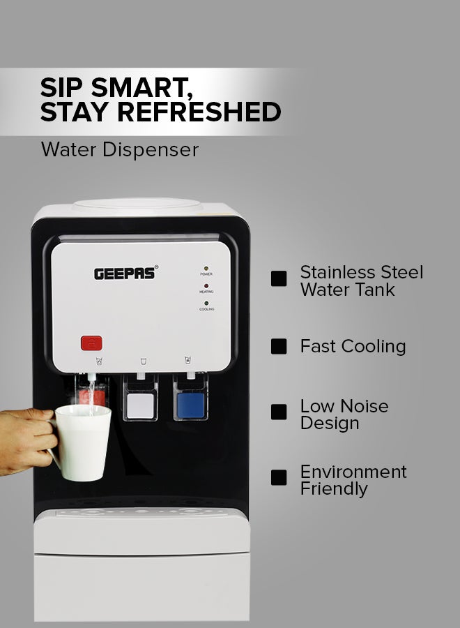 GEEPAS Hot and Cold Top Loded Water Dispenser| Stainless Steel Water Tank with Fast Cooling and 2 Taps, Hot and Cold| Low Noise and Environment Friendly, Perfect for Home, Shopping Malls, and Office GWD17019 white  - Image 5