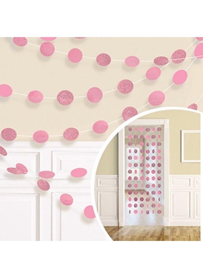 Amscan New Pink Round String Decoration 7In 6Pcs