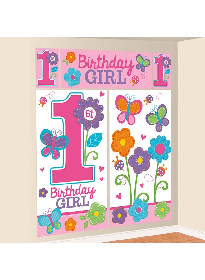 Amscan Sweet Birthday Girl Scene Setter 5Pcs