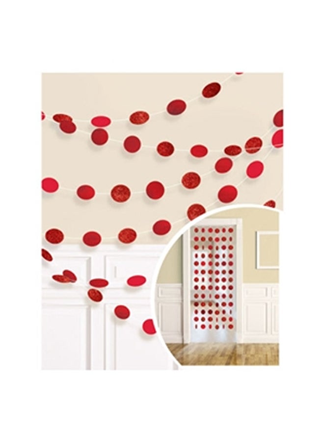 Amscan Apple Red Round String Decoration 7In 6Pcs